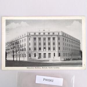 Vintage Postcard 1943 Education Building Raleigh North Carolina NC B&W